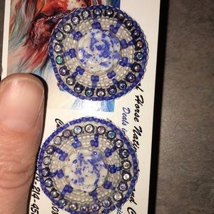 Beautiful handmade heart of horse beaded earrings